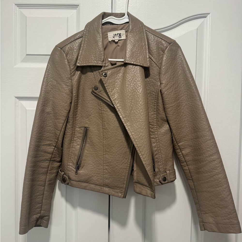 Jack by BB Dakota Women's Tan Leather Jacket Size Small - Picture 2 of 3